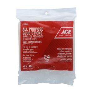 Ace 24-Piece All Purpose Glue Sticks Clear 4 x 0.45inch Ace 24-Piece All Purpose Glue Sticks Clear 4 x 0.45inch